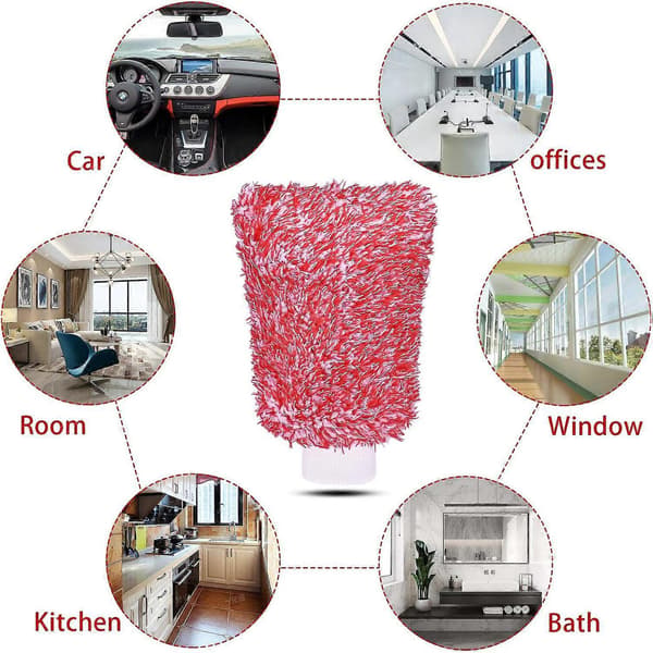 Microfiber Car Wash Glove Cleaning Gloves Equipment Sponges, 2-pack Professional Scratch-Free