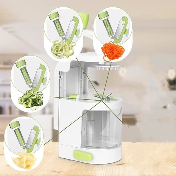 Grönsaksspiralizer - Säker - 4 blad - Spaghettiskärare - Lätt att rengöra - Manuell