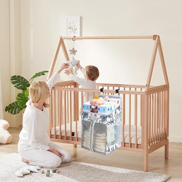 Diaper Bag - 2 Pieces - Changing Table Basket - Diaper Basket - Hanging Diaper Caddy for Babies