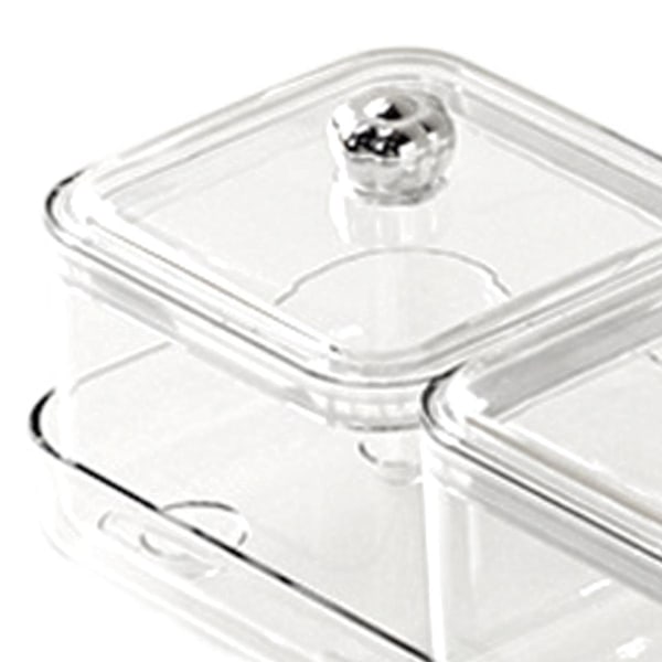 Tørret Frugtfad Opdelt Serveringsbakke til Dagligstue Spisestue Snacks hvid 2 rum white 2 grids optional