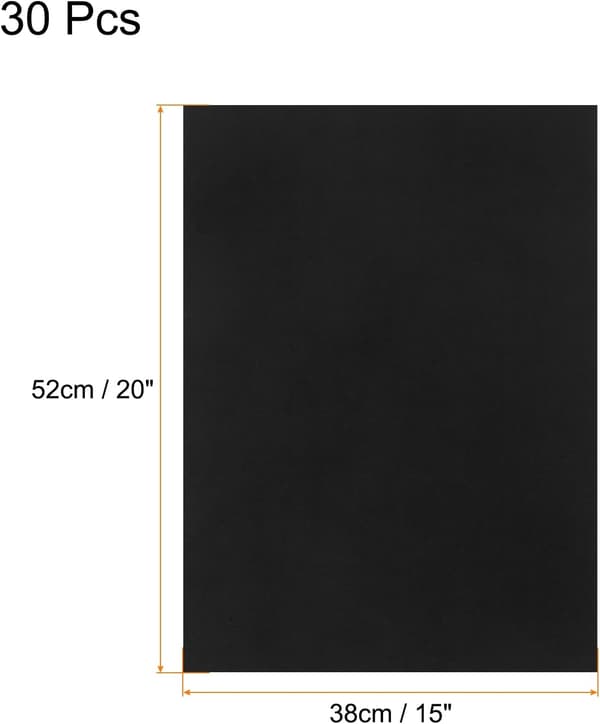 30 ark sort karton 20\" x 15\", 200gsm/75lb tykt karton printerpapir til håndværk, invitationer, fremstilling, scrapbog, tegning