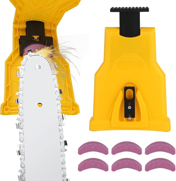 Portable Chainsaw Chain Sharpener with 6 Sharpening Stones Universal Chain Sharpener Professional Sharpener for Every Chainsaw