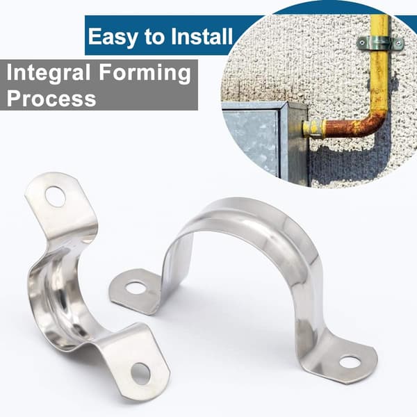 20 stk. U-klemmer - 304 rustfrit stål, rør til fastgørelse Ø 32 mm rørklemme ring rørfastgørelse
