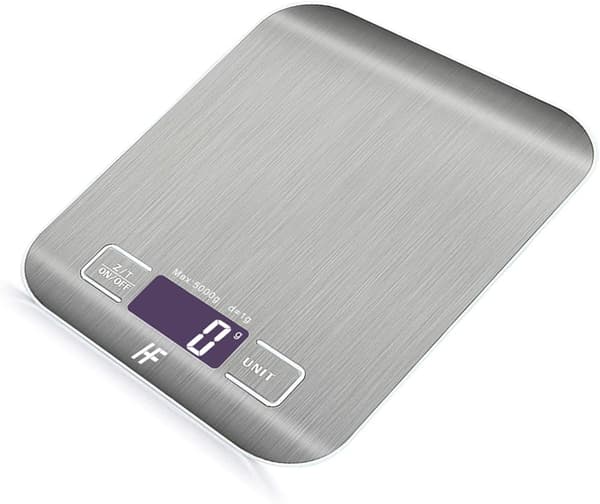 5 kg/1 g Digital Køkkenvægt - Platform i rustfrit stål, baggrundsbelyst LCD-display til hjem og kontor