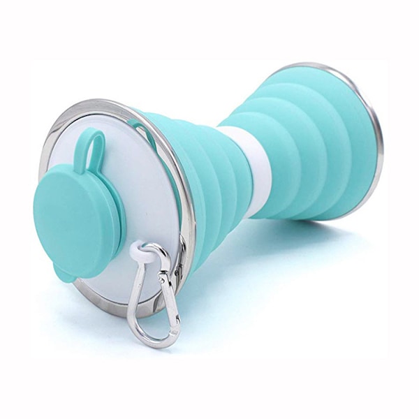 Spillfri Resemugg 400-500ml Silikonmuggar med Lock och Sugrör Parpresenter Vikbar Mugg Campingtillbehör