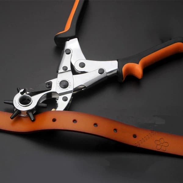 Leather Hole Punch, Hole Pliers, Hole Punching Tool, with 6 Interchangeable Hole Sizes, for Belts, Leather, DIY and Craft Projects