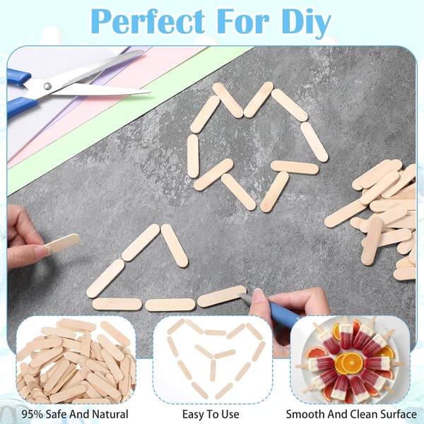 150 stk. mini-trepinner, 1,6x0,4 tommer ispinner, naturlige pinner, små trepinner i bulk for kunst og håndverk, klasserom, DIY-voksing
