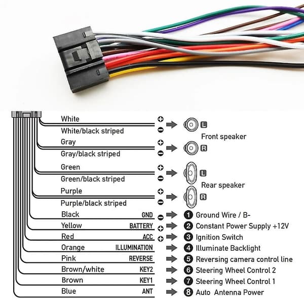 16-bensstik til 14-bensstik Bilradioadapterkabel til Subaru Forester Impreza Legacy Outback [DB] kabel cable