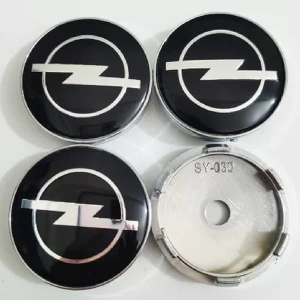 4 stk 60 mm sorte Opel bilhjulscenterkapsler navkapsler 60 mm 60mm