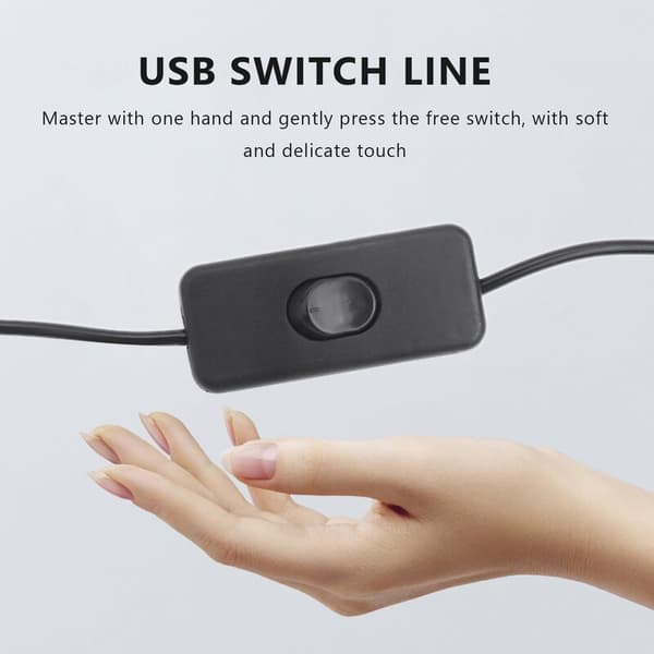 USB-jatkokaapeli uros- ja naarasliittimellä ja virtakytkimellä