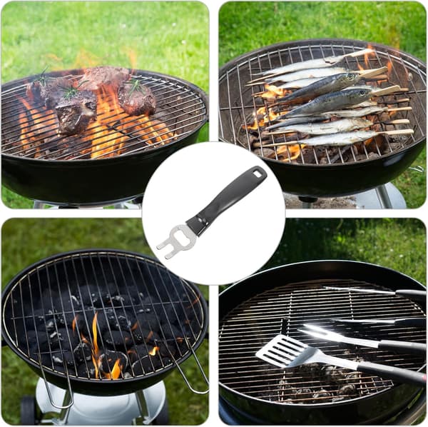 2 stk Grillverktøy Rustfritt Stål Løfter Grillrist Løfter Matlagingsklemme Grillkrok