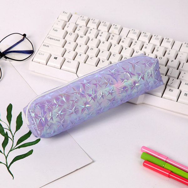Design lær sylinder pennal med middels kapasitet bærbar multifunksjons pennal for jenter Gutter Tenåringer