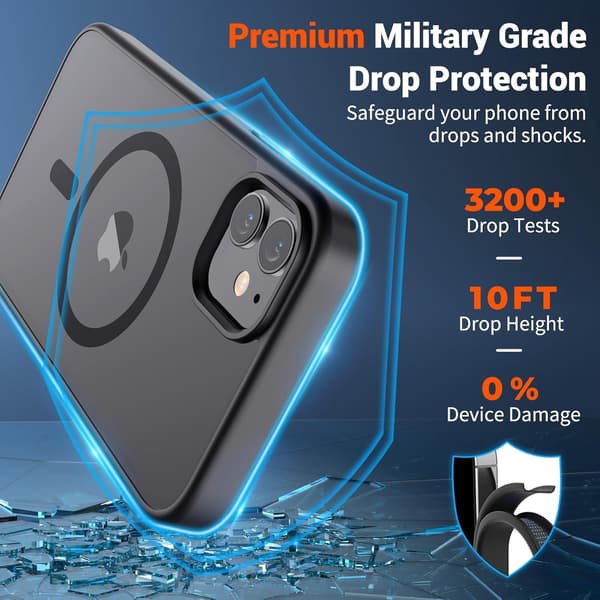 Magnetic Case for iPhone 11 (MagSafe Compatible) (Military Grade Shockproof), Matte Translucent,