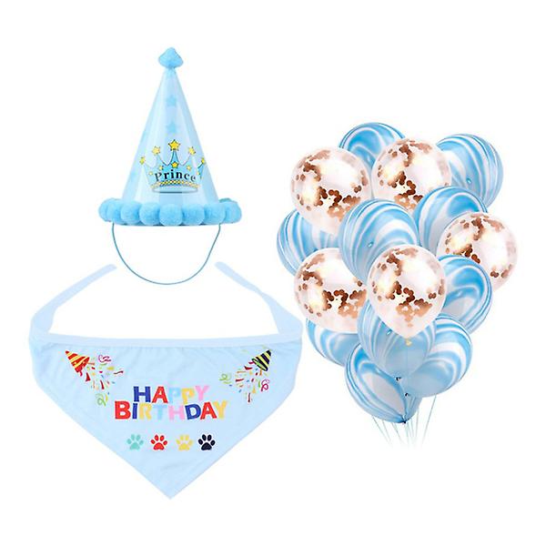 Bandanas för Små Hundar Hundfödelsedag Bandana Hatt Set Födelsedagskostym Hund Hundfödelsedagshätt Puppy Hund Bi 19.5*13.5cm