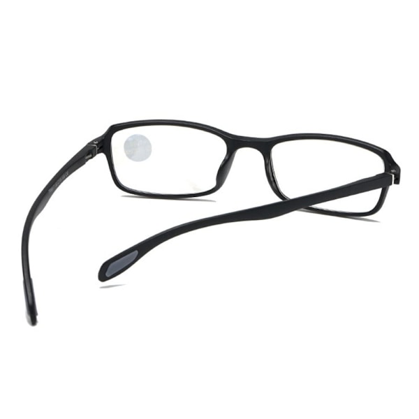 Anti-blåt lys læsebriller Firkantede briller SORT Sort Black Black Strength 100