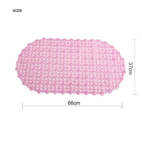 Badrumsmatta Halkskydd - Transparent Bubbelmatta - Rosa - 66*37cm - 1 st