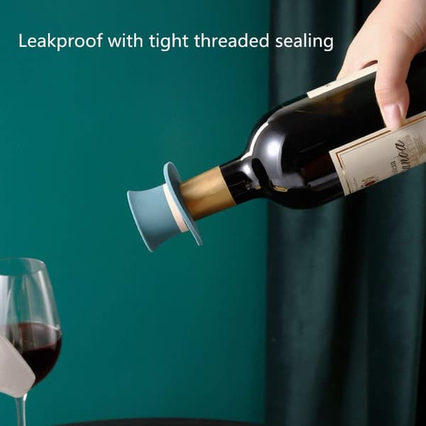 Wine Bottle Stoppers, Fun Reusable Silicone Bottle Plugs and Corks, and Decorative Wine Accessory Set. Three-Piece Set.
