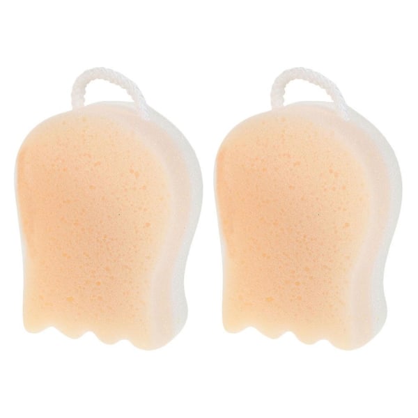 2pcs Household Body Scrubbers Comfortable Shower Tools Wear-resistant Baby SpongesLight Yellow13x9.5