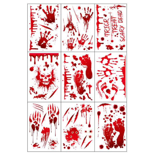Halloween Window Decorations Zombie Posters - 9 Giant Bloody Hands