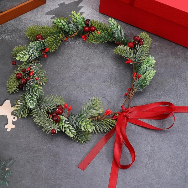 Julekrans Fruktkrans Pannebånd Simulering Blader 23cm