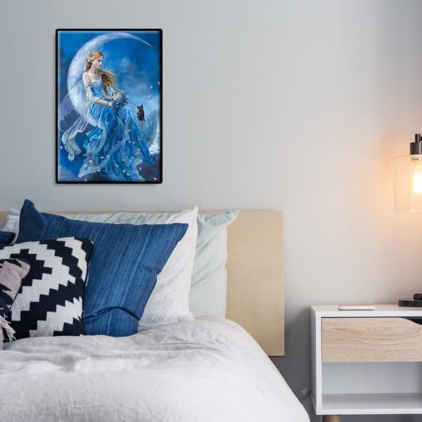 5D Diamantmaleri sæt til voksne Diamantkunst sæt Diamant prik sæt til voksne Fe sidder på månen Mosaik broderi kunst Kunst dia