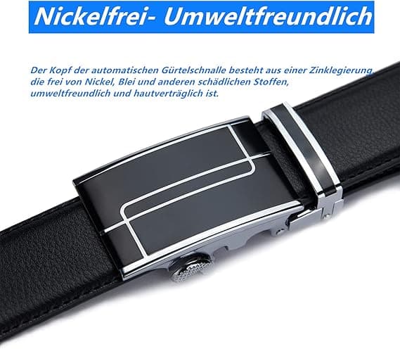 Bälte 110-130cm justerbart spärrspänne automatiskt bälte herr