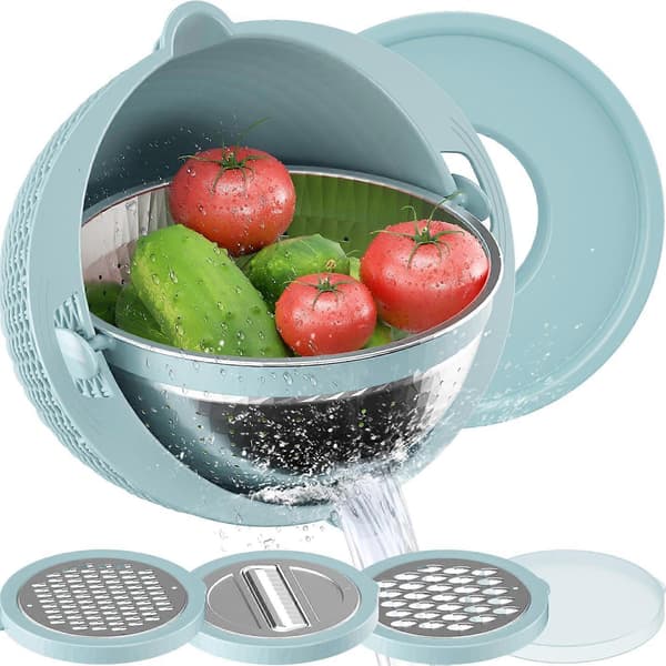 4-in-1 Colander with Mixing Bowl Set - Strainers for Kitchen
