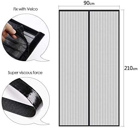 White mosquito net with magnets for door, balcony door, 210x110, one size