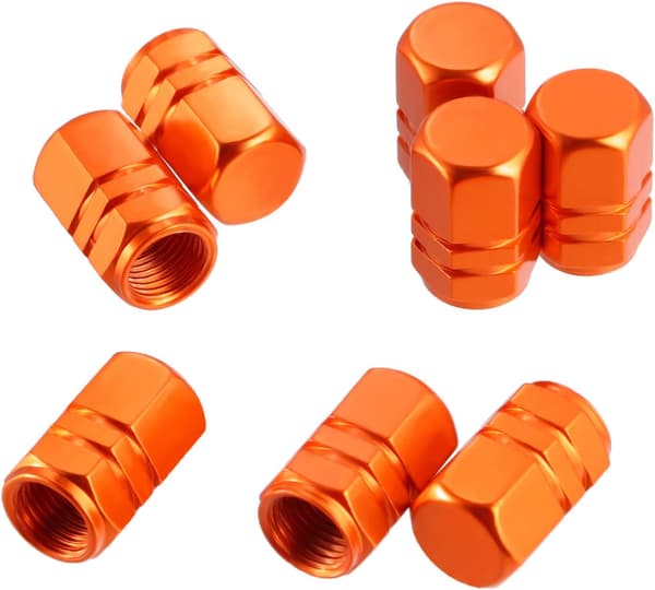 wxsp 8 Delar Orange Däckventilhylsor Hjulventilkåpor Biltäta Däcklock, Hexagonform