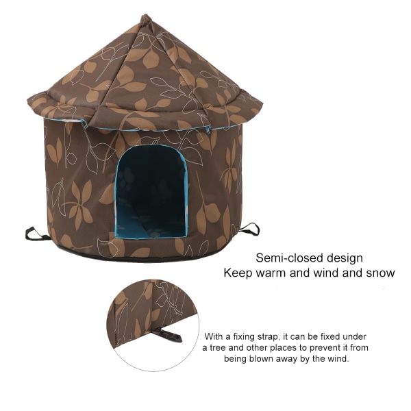 Hundhus inomhus, förtjockat hopfällbart katttält med avtagbar mjuk matta - husdjurshus för små hundar, 35 cm