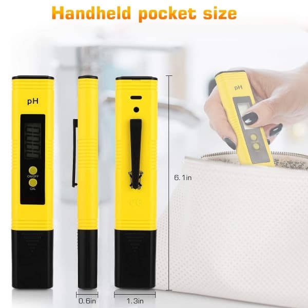 Digital pH Meter with 0.01 Resolution, Portable LCD Automatic pH Meter Pen Water Quality Tester for Household Drinking Water, Aquarium, Pool