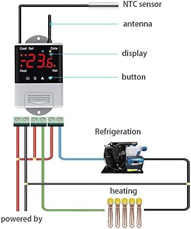 Wifi temperaturregulator uten termostat NTC-sensor digitalt display APP-kontroll for smarte hjem