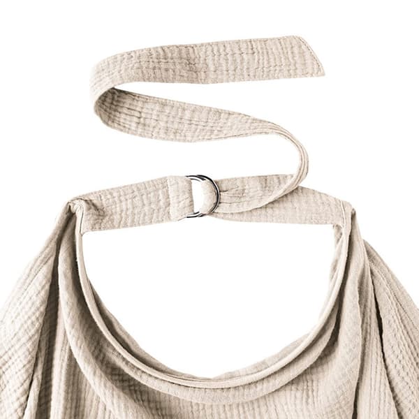 Amme-teppe i bomull med halterneck for diskret amming, beige beige