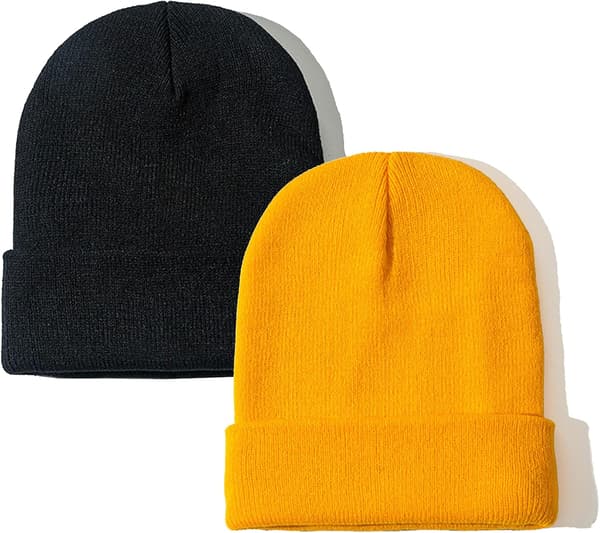 wxsp Unisex luer for menn kvinner strikkede vinterluer svart+ingefær One