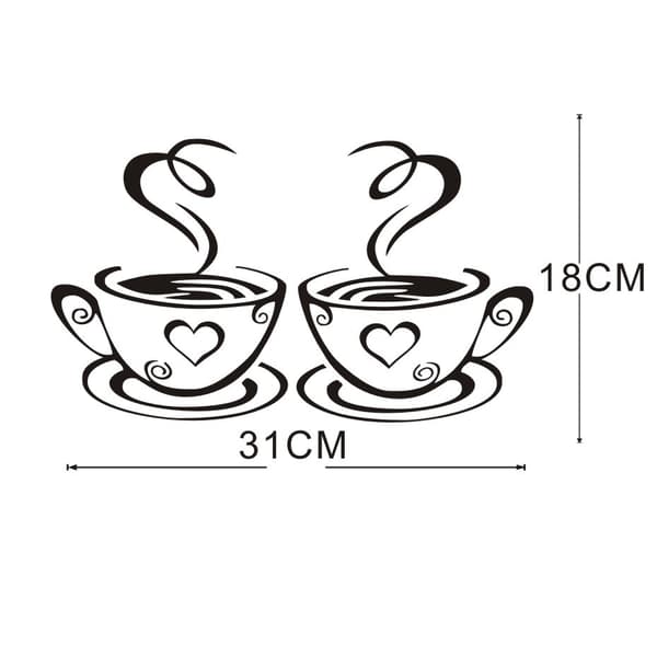 Kaffekopp Design Dekaler Vägg Hem Dekaler Kök Restaurang De