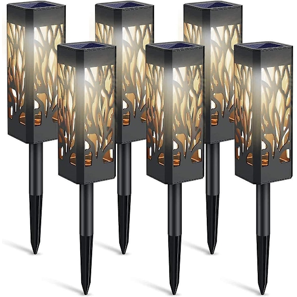 Solcellslampa Trädgård Led Sollampa Trädgårdsbelysning Utomhus 6 Stycken Varmvit Led Sollampa Vattentät Ip55, Dekorativ Sollampa Landskapsbelysning
