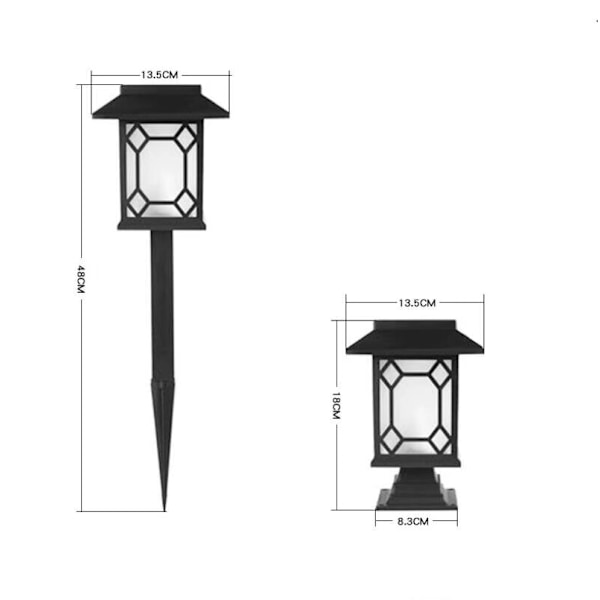 4 kpl ulkoilma LED-aurinkopuutarhavalot, suuret huonevalot, uudet aurinkovalot, pienet palatsivalot, pihapuutarhavalot (valkoinen ruudukkoluku)