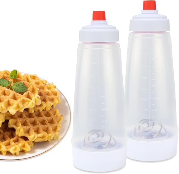 Røremaskin Dispenser 1000ml Silikonklemme Pannekake med Vispeball Stativbase [Ho]