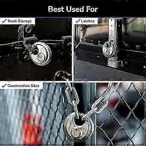 BRINKS 70mm Diskus Hänglås 4-pack - Liklåsande Krom Säkerhetslås för Skjul & Garage [DB]