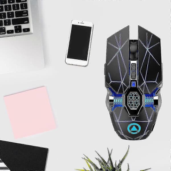 Trådløs lydløs gamingmus justerbar farvelys strømlinet design PC-mus
