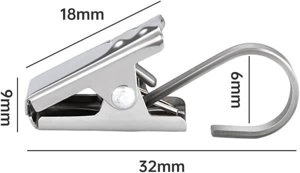 Sæt med 24 metalgardinklemmer og clips til gardiner og lyskæder