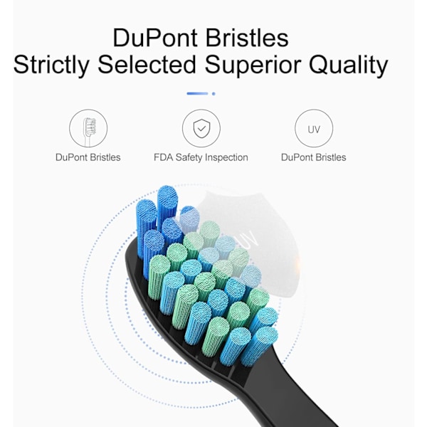 Replacement Brush Heads Compatible with Fairywill 507/508/D7/D8/515/551/917/959, Black, 10-Pack