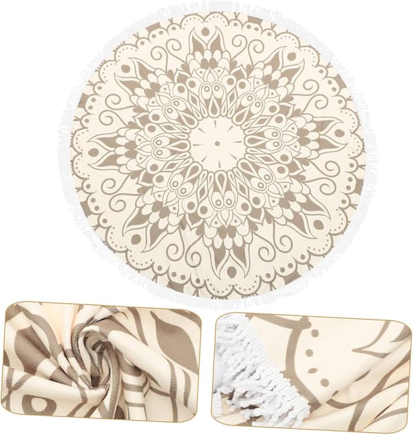 Microfiber Beach Towel Mandala Print Quick Dry Reusable Bath Towel Cm Round Wall Hanging