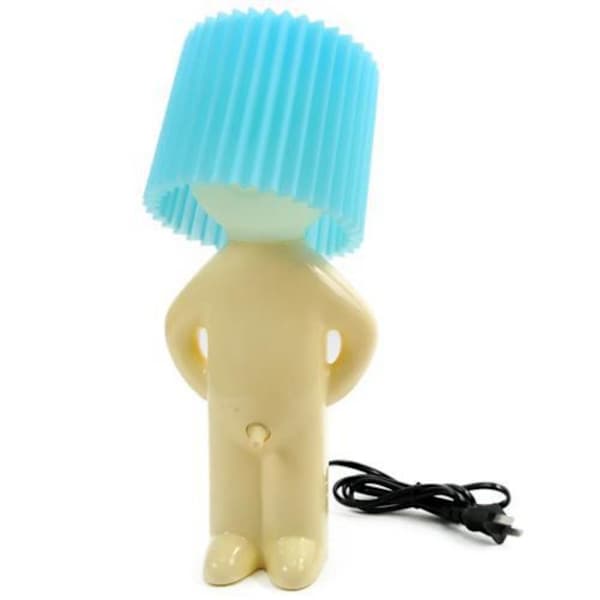 Kreativ Liten Nattlampe LED Fuzzy Boy Lampe BLÅ EU-PLUGG EU Blå EU-Plugg-EU-Plugg