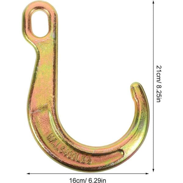 Towing Accessories Rustic Iron J-Hooks, Galvanized 8-inch Hooks, Suitable for Tow Trucks and Heavy Transport Vehicles