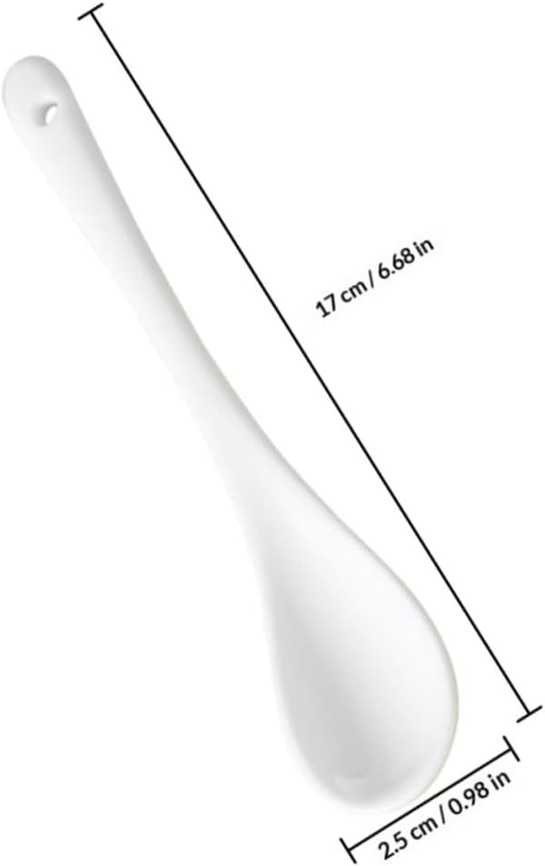 Ceramic Stirring Spoons Handle White Lightweight Design 6pcs Drink Stirring Spoons