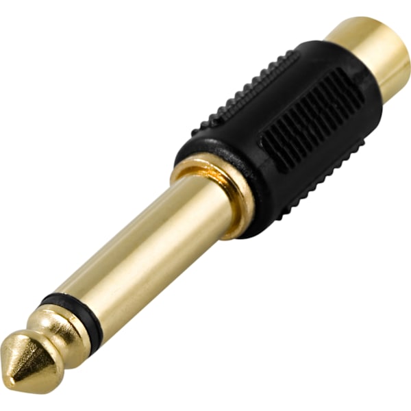 Multimedieadapter, RCA hun til 6,3 mm han, mono Svart