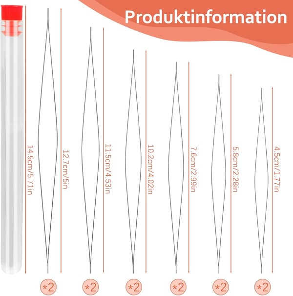 Beading Needle Set, 6 Sizes, for Seed Beads, Beading Needles for Beading Threading, Extra Thin, with Spray Bottle for Crafts and Jewelry Making