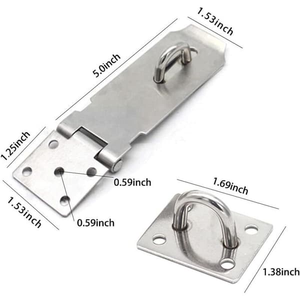Door Latch, 5-inch Stainless Steel Security Latch, Extra Thick Gate Latch with Screws, 2-pack
