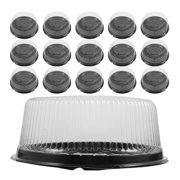 Portable Cake Box Reusable Plastic Cake Boxes Round Waterproof Moisture-proof 23.50X23.50X1.50CM 20Set